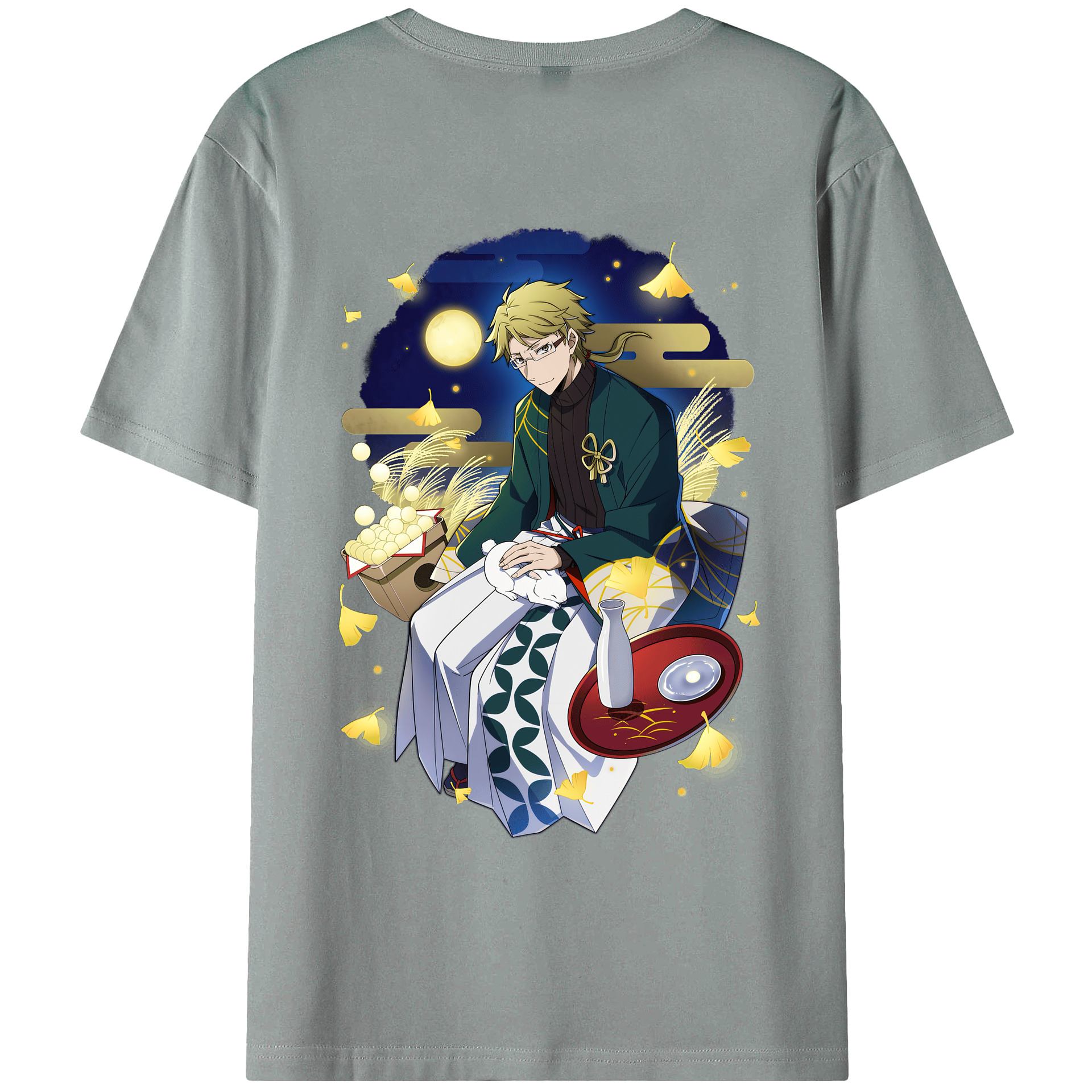（画像用） 文豪ストレイドッグス Bungo Stray Dogs 綿100％ メンズ半袖Tシャツ（バックプリント） 通気性